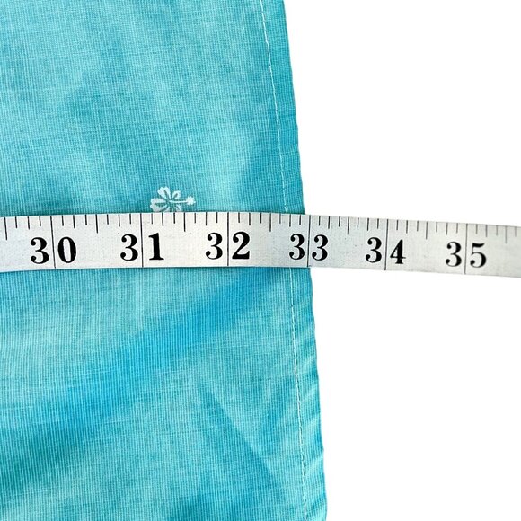 Chaps Easy Care Mens XL Blue Short-Sleeve Button-Up Shirt White Floral Pattern - Picture 15 of 15